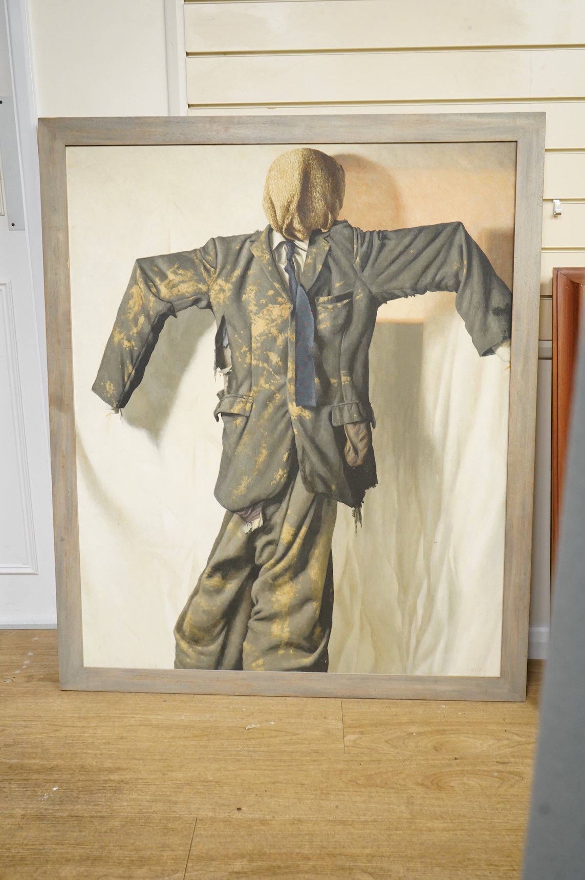 David Shaw (1952-1989), Study of a scarecrow, signed, oil on canvas, 115 x 95cm